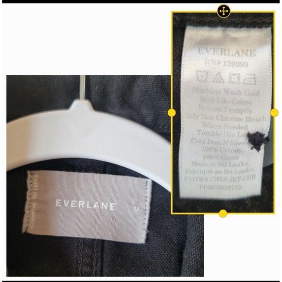 Everlane Black Cotton Canvas Chore Utility Jacket Shacket Size Medium - Picture 7 of 10